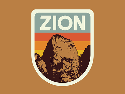 Zion badge logo outdoors patch retro utah badge vintage wilderness zion national park zion retro