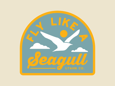 Fly Like A Seagull badge logo outdoors patch retro seagull seagull logo utah utah badge utah logo vintage wilderness