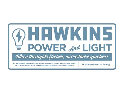 Hawkins Power and Light badge design hawkins hawkins indiana hawkins laboratory patch retro stranger things vintage