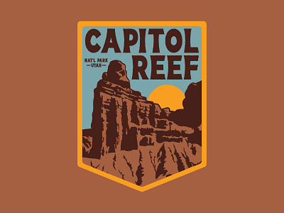 Capitol Reef National Park badge capitol reef capitol reef national park design logo national park badge outdoors patch retro utah national park vintage