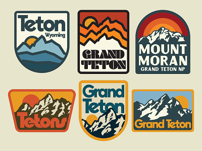 Grand Teton badge design grand teton grand teton badge logo national park outdoors patch retro teton teton design tetons vintage wilderness wyoming