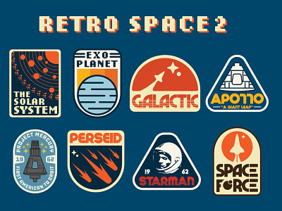 Retro Space Badges: Part 2 apollo 11 badge logo mercury nasa outer space patch retro retro space space space badges space logos space patches vintage