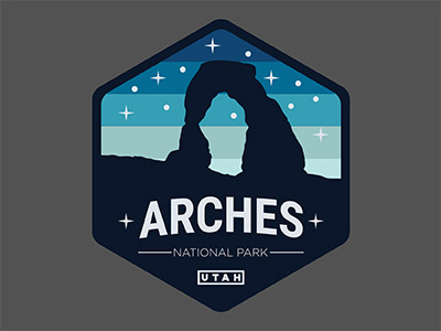 Arches at Night Badge arches badge national park patch