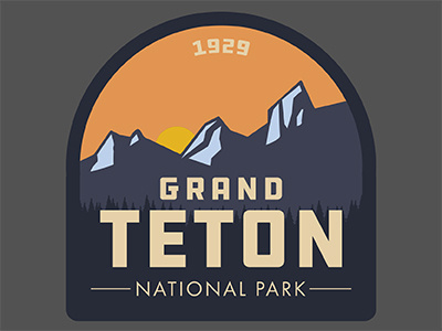 Grand Teton badge grand teton gtnp national park patch teton