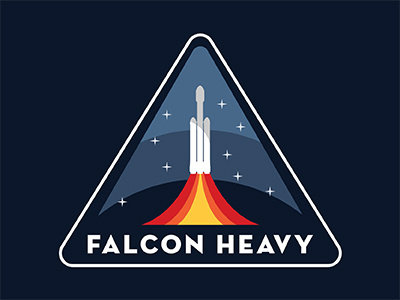 Falcon Heavy Badge badge falcon falcon heavy nasa patch retro space spacex vintage
