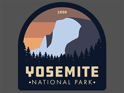 Yosemite cali california half dome national park patch retro sticker vintage yosemite