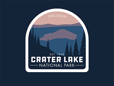 Crater Lake crater lake national park oregon patch retro sticker vintage