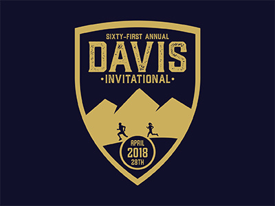 Davis High Track badge logo mountains retro run running shield track vintage