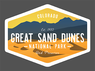 Great Sand Dunes NP badge colorado great sand dunes gsd national park patch retro sand dunes sticker vintage