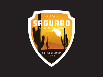 Saguaro National Park arizona logo national park nps retro saguaro national park shield sticker throwback vintage