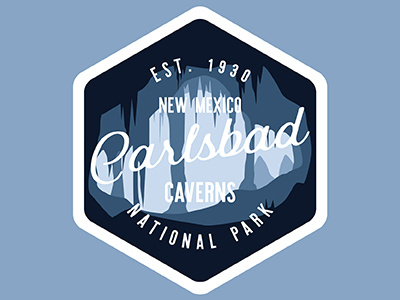 Carlsbad National Park carlsbad carlsbad caverns cave logo national park new mexico nps retro vintage