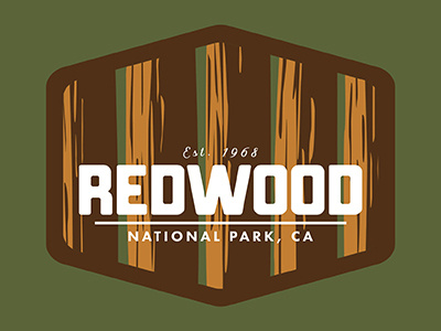 Redwood National Park badge california forest logo minimal national park nps redwood redwood national park retro vintage