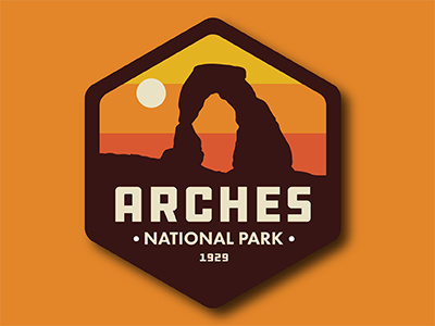 Arches National Park badge ddc delicate arch national park retro simple utah vintage