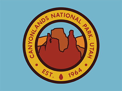 Canyonlands Circle Badge badge canyonlands canyonlands national park label patch retro southern utah utah vintage