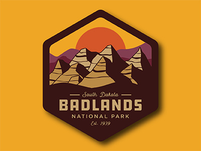 Badlands badge badlands national park patch south dakota