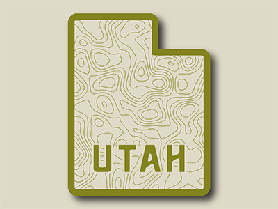 Utah Patch badge logo patch state topographic utah