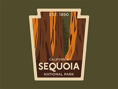 Sequoia badge california national park nature outdoor outdoors patch sequoia national park tree wild
