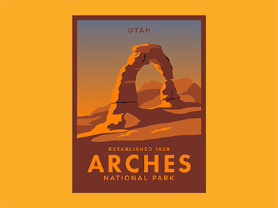 Arches Poster arches national park badge delicate arch patch poster utah