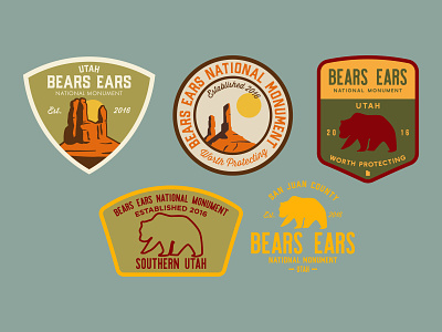 Bears Ears Badges adventure badge bears ears design illustration logo national monument outdoors patch retro southern utah sticker utah vintage wilderness