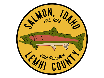 Salmon Badge badge fish idaho logo outdoors patch steelhead trout vintage wilderness