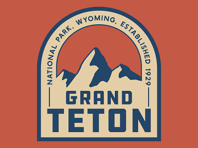 Grand Teton Patch badge design grand teton logo mountains national park outdoors patch retro tetons vintage wilderness