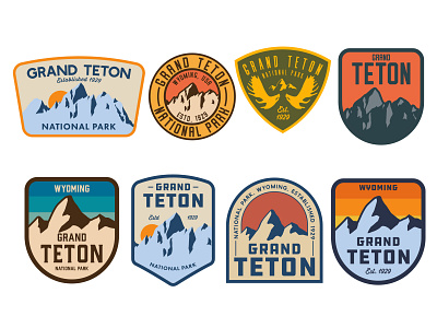 GTNP Patch Concepts badge grand tetons gtnp logo mountains national park outdoors patch retro sticker tetons vintage wilderness