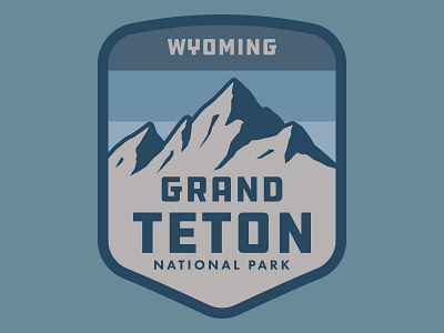 Teton Hat Patch badge grand teton illustration logo mountains national park outdoors patch retro teton vintage wilderness wyoming