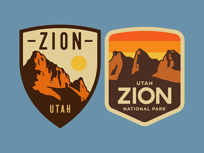Zion Hat Patch adventure badge desert illustration logo national park nps outdoors patch retro southern utah sticker utah vintage wilderness