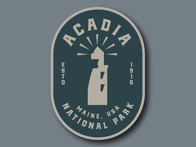 Acadia acadia adventure badge design icon illustration logo maine national park nps outdoors patch retro sticker vintage wilderness