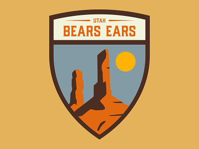 Bears Ears adventure badge desert design icon illustration logo mountains national monument national park nps outdoor badge outdoors patch retro southern utah sticker utah vintage wilderness