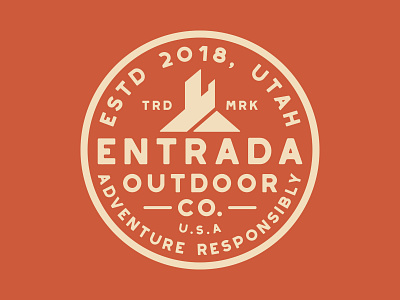 Entrada Circle Badge adventure badge branding design icon illustration logo outdoor badge outdoors patch retro sticker typography utah vector vintage wilderness