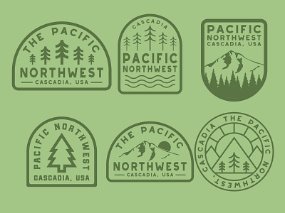 PNW Badges badge branding icon illustration logo mountains national park oregon outdoor badge outdoors pacific pacific northwest patch pnw retro sticker vintage washington wilderness
