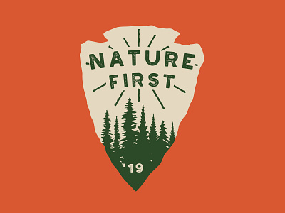 Nature First adventure badge branding design icon illustration logo national monument national park nps outdoor badge outdoors patch retro vintage wilderness