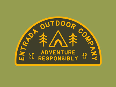 Entrada Camp adventure badge camporee illustration logo national park outdoor badge outdoors patch retro scout badge scout patch utah vintage wilderness