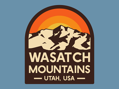 Wasatch adventure badge branding design icon illustration label logo mountains national park nps outdoor badge outdoors patch retro sticker utah vintage wasatch wilderness