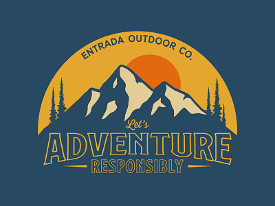 Let's Adventure adventure badge branding design illustration logo mountain badge mountains national park outdoor badge outdoors patch retro vintage wilderness