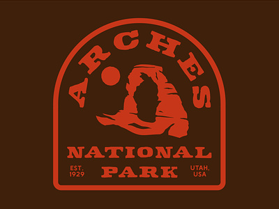 Arches arches arches national park badge logo national park outdoor badge outdoors patch retro retro badge utah vintage wilderness
