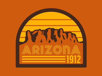 Arizona 70s adventure arizona badge desert icon logo mountains outdoor badge outdoors patch retro retro vibes southwest superstition vintage wilderness