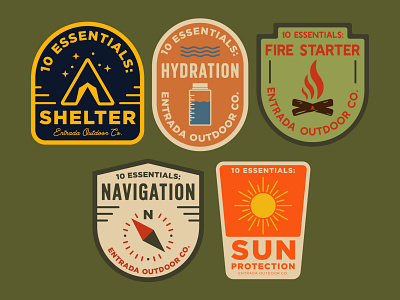 10 Essentials adventure badge design essentials illustration logo national park outdoors patch retro vintage wilderness