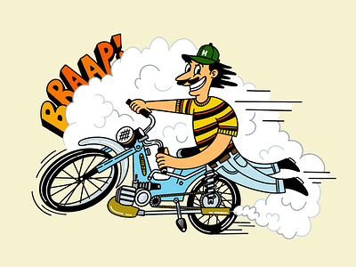 Braap! bike braap cartoon h hat moped motor puch smoke