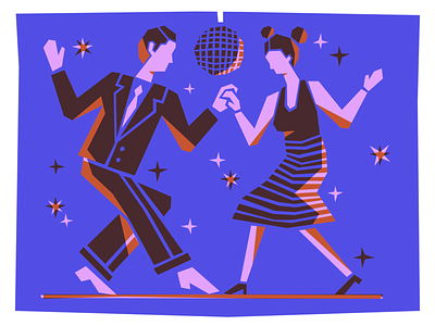 Swing Dancing century dancing disco man mid modern print screen swing woman