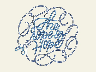 The Rope of Hope badge hope lettering rope script swash