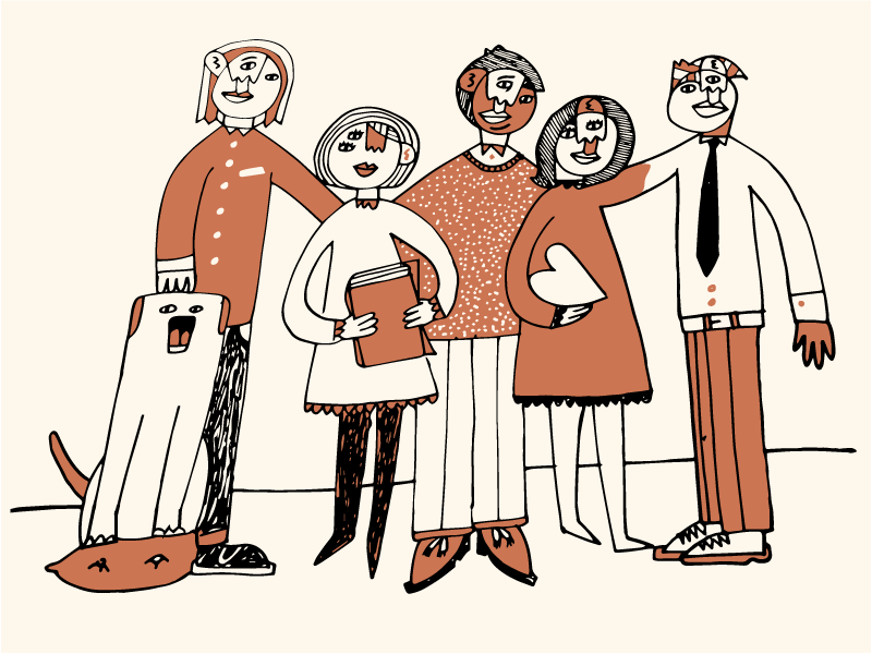 Family Portrait abstract design faces family illustrator johnson people portrait