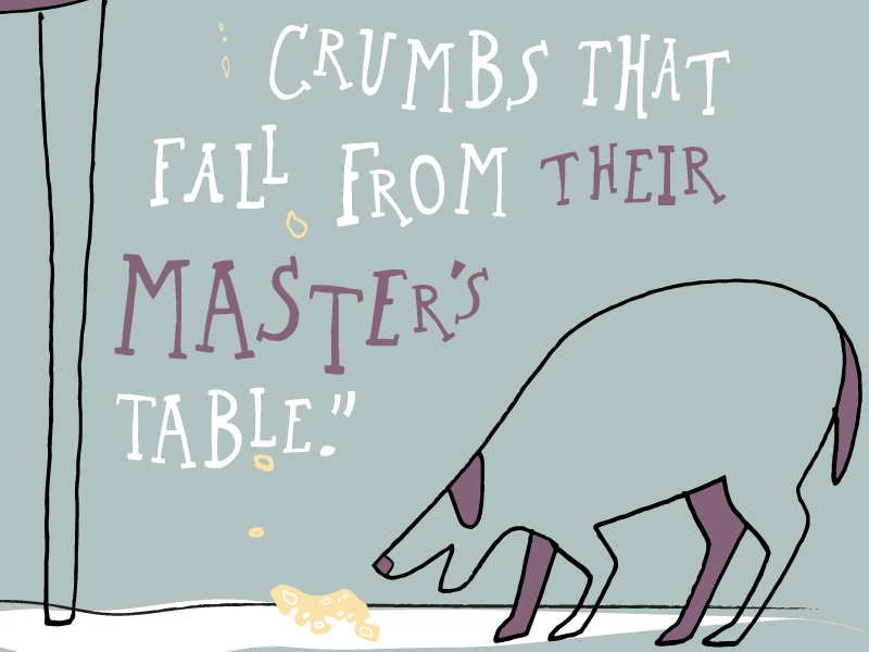 The Dogs and Their Masters bible bread crumbs dog illustrator
