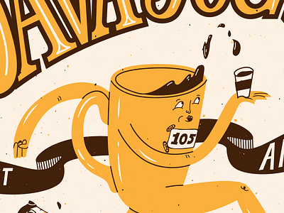 Java Jog 5k 5k coffee hand lettering java mug run running serif sprint yellow