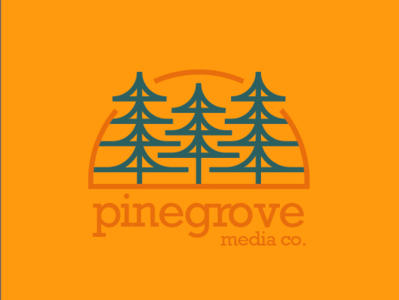 Pinegrove Media Co. badge forrest grove logo outdoors pine rockwell tree woods