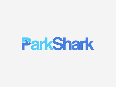 ParkShark bolt brand car electricity fin logo p park parking shark shock water