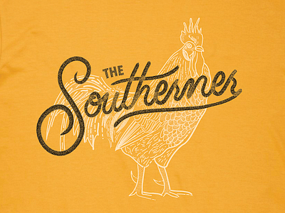 The Southerner chicken food fried hand lettering rooster saugatuck script south southern type vintage