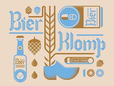 Bier Klomp! beer bottle dutch holland hops klomp letter michigan time tulip type wheat