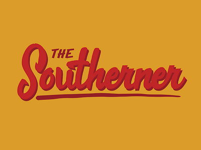 The Southerner brush chicken fried hand lettering retro script south type vintage